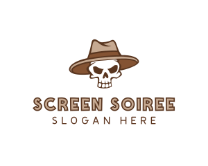 Fedora Skull Hat logo design