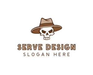 Fedora Skull Hat logo design