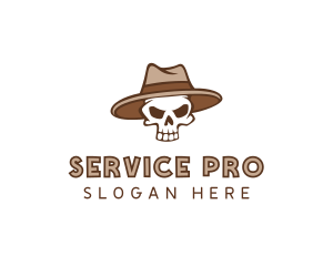 Fedora Skull Hat logo design