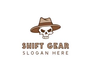 Fedora Skull Hat logo design