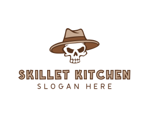 Fedora Skull Hat logo design