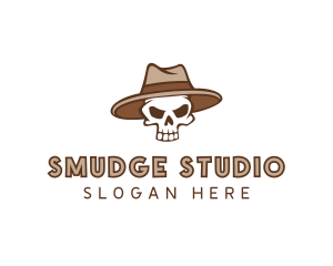 Fedora Skull Hat logo design