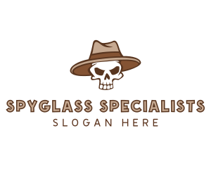 Fedora Skull Hat logo design