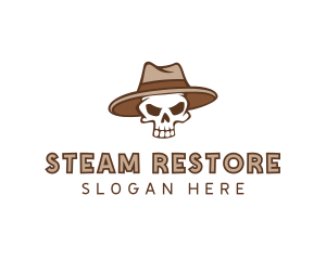 Fedora Skull Hat logo design