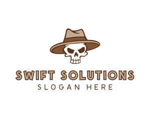 Fedora Skull Hat logo design