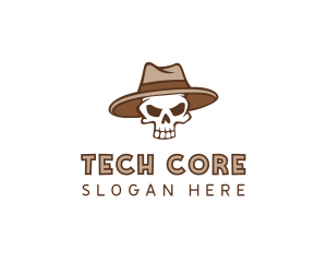 Fedora Skull Hat logo design