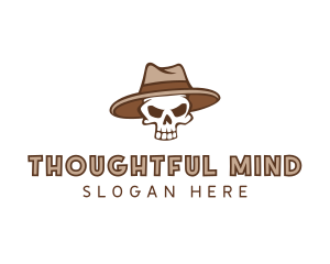 Fedora Skull Hat logo design