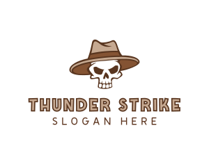 Fedora Skull Hat logo design