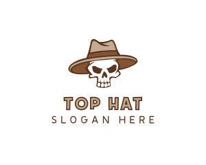 Fedora Skull Hat logo design