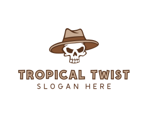 Fedora Skull Hat logo design