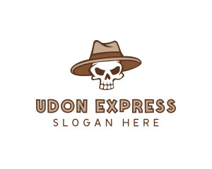 Fedora Skull Hat logo design