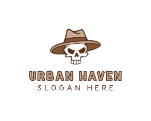 Fedora Skull Hat logo design