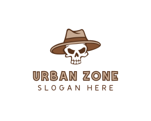 Fedora Skull Hat logo design