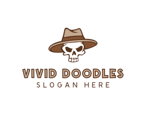 Fedora Skull Hat logo design