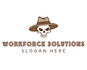 Fedora Skull Hat logo design