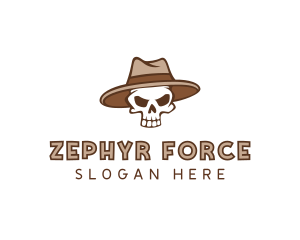 Fedora Skull Hat logo design