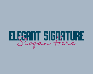 Retro Signature Business logo design