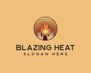 Bonfire Heat Hands logo design