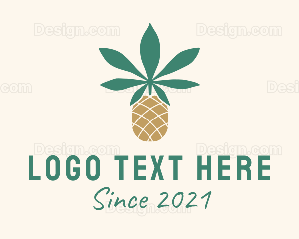 Pineapple Cannabis Leaf Logo