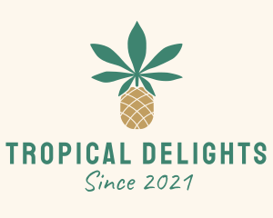 Pineapple Cannabis Leaf  logo design