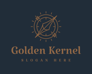 Classic Golden Compass logo design