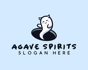 Spooky Cute Ghost logo design