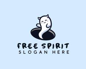 Spooky Cute Ghost logo design