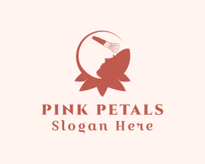 Woman Powder Brush  logo design