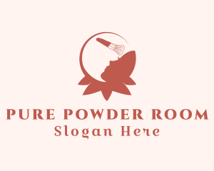 Woman Powder Brush  logo design