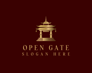 Chinese Temple Architecture logo design