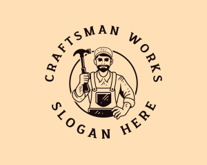 Tradesman Hammer Worker logo design