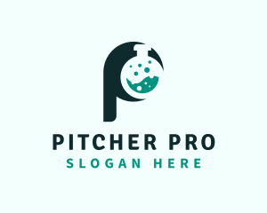 Laboratory Flask Letter P logo design