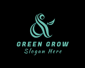 Green Ampersand Calligraphy logo design