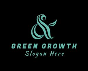 Green Ampersand Calligraphy logo design