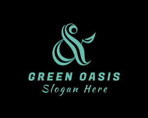 Green Ampersand Calligraphy logo design