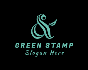 Green Ampersand Calligraphy logo design