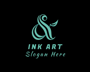 Green Ampersand Calligraphy logo