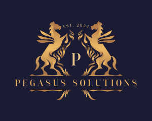 Pegasus Royalty Crest logo design