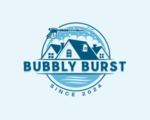 Clean Bubbles Pressure Washer logo design