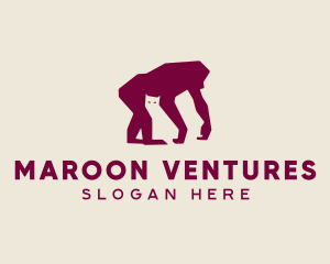 Maroon Gorilla & Cat logo design