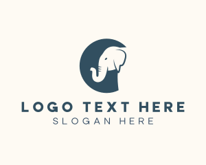 Wild Elephant Animal Logo