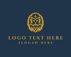 Lion - Hairy Viking Beard logo design