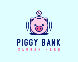 Piggy Coin Dollar logo design