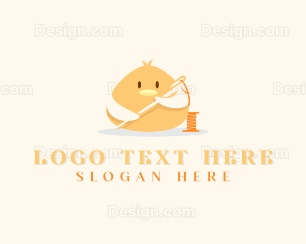 Cute Bird Needle Thread Logo