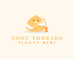 Cute Bird Needle Thread  logo design