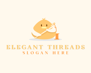 Cute Bird Needle Thread  logo design