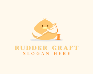 Cute Bird Needle Thread  logo design