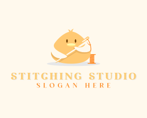 Cute Bird Needle Thread  logo design