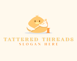 Cute Bird Needle Thread  logo design