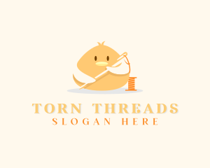 Cute Bird Needle Thread  logo design